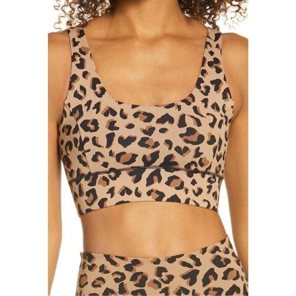 IVL Collective Into The Wild Power Sports Bra Leopard Print Size 6 Tan - Picture 1 of 6